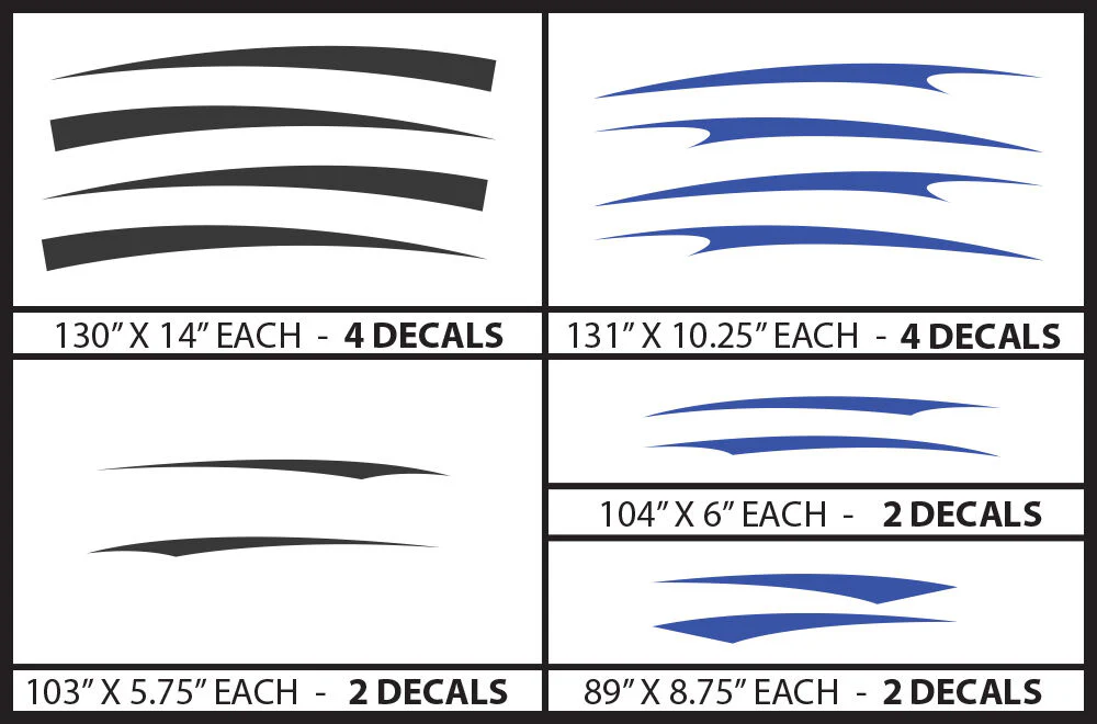 RV, Trailer Hauler, Camper, Motor-Ηome, Caravan Decals, Graphics Vinyl Kits Black-Blue-Grey - Image 3