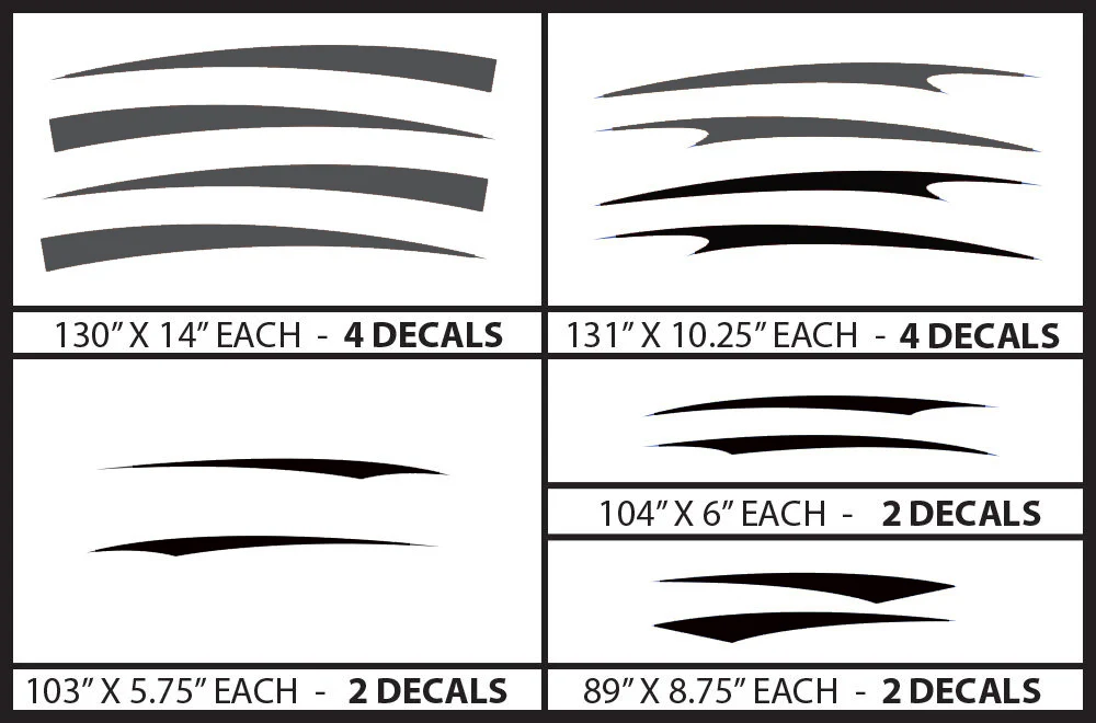 RV, Trailer Hauler, Camper, Motor-Ηome, Caravan Decals, Graphics Vinyl Kits Black-Gray - Image 3