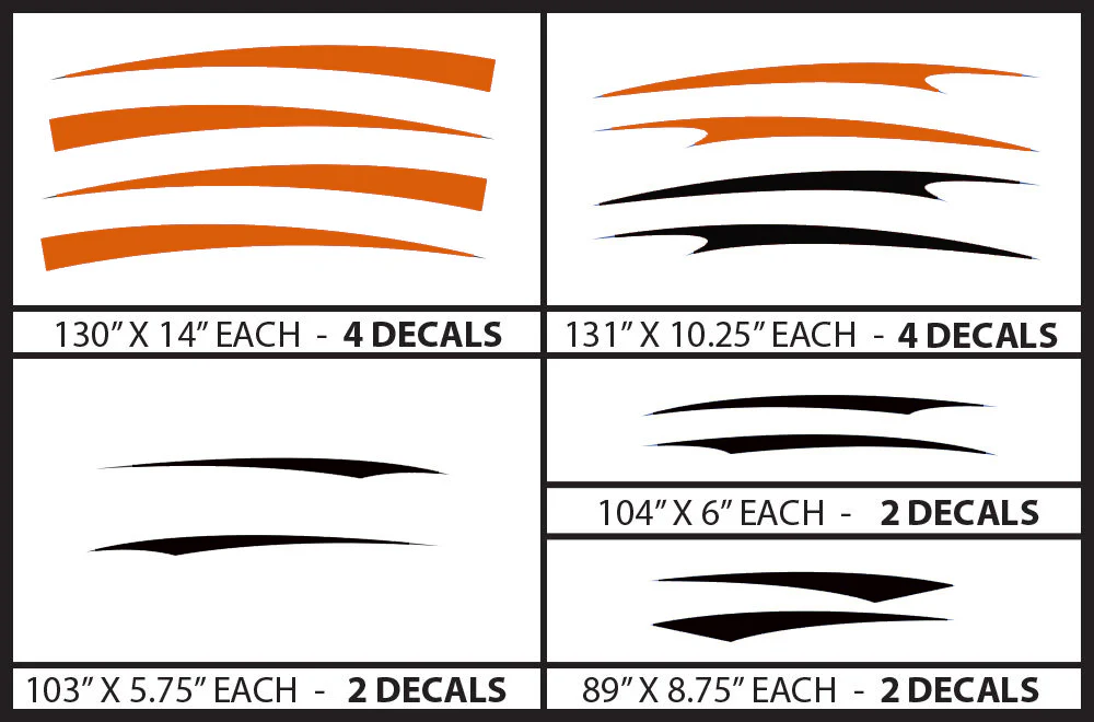 RV, Trailer Hauler, Camper, Motor-Ηome, Caravan Decals, Graphics Vinyl Kits Black-Orange - Image 3