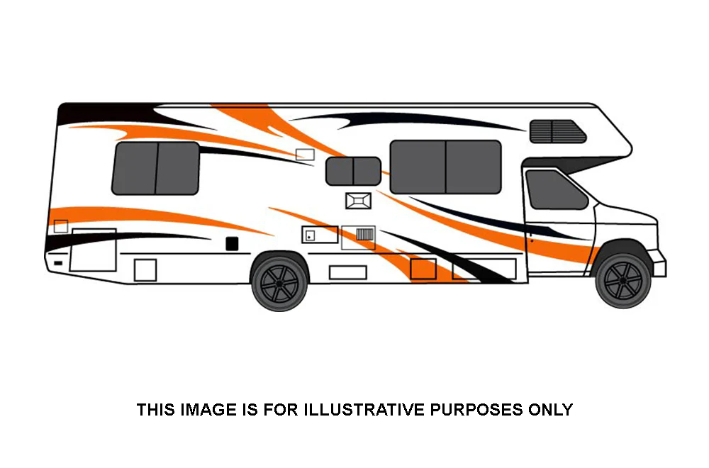 RV, Trailer Hauler, Camper, Motor-Ηome, Caravan Decals, Graphics Vinyl Kits Black-Orange - Image 5