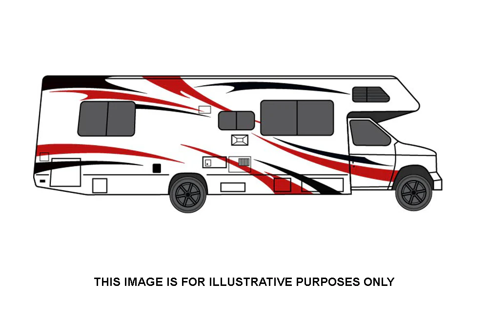 RV, Trailer Hauler, Camper, Motor-Ηome, Caravan Decals, Graphics Vinyl Kits Black-Red - Image 5