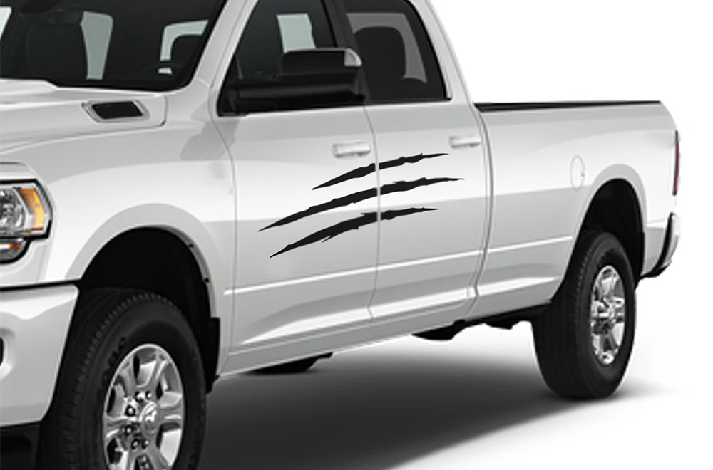 Scratches Graphics Kit Vinyl Decals Compatible with Dodge Ram Crew Cab 3500 Bed 8”