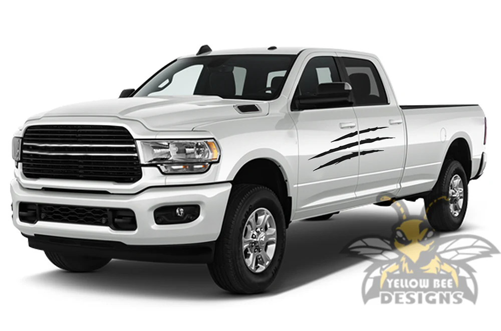 Scratches Graphics Kit Vinyl Decals Compatible with Dodge Ram Crew Cab 3500 Bed 8” - Image 2
