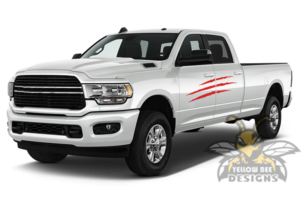 Scratches Graphics Kit Vinyl Decals Compatible with Dodge Ram Crew Cab 3500 Bed 8” - Image 3