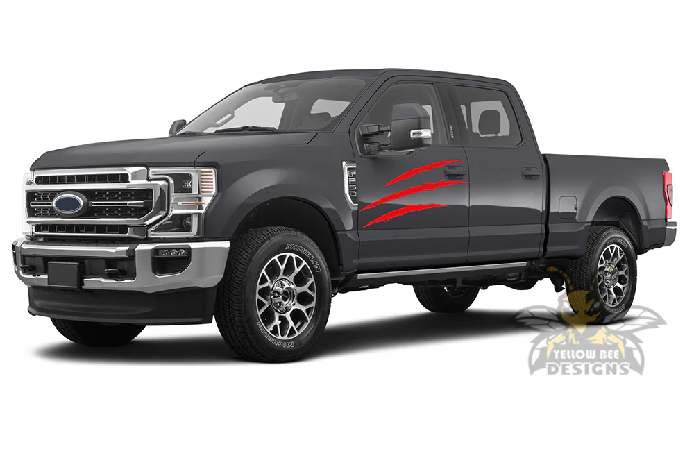 Scratches Side Door Graphics Vinyl Decals Compatible with Ford F250 - Image 2