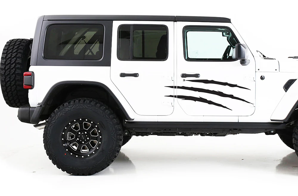 Scratches Side Graphics Kit Vinyl Decal Compatible with Jeep JL Wrangler