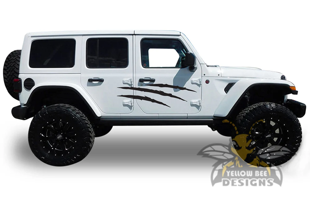 Scratches Side Graphics Kit Vinyl Decal Compatible with Jeep JL Wrangler - Image 2