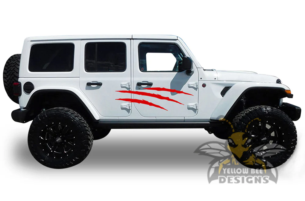 Scratches Side Graphics Kit Vinyl Decal Compatible with Jeep JL Wrangler - Image 4