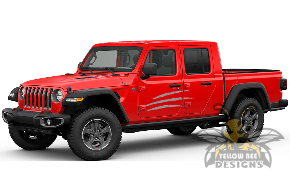 Scratches Side Graphics Kit Vinyl Decal Compatible with Jeep JT Gladiator 4 Door - Image 3