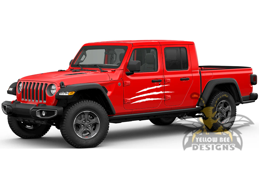Scratches Side Graphics Kit Vinyl Decal Compatible with Jeep JT Gladiator 4 Door - Image 5