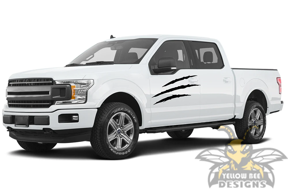 Scratches Side Graphics Vinyl Decals Compatible with Ford F150 Super Crew Cab 5.5'' - Image 2