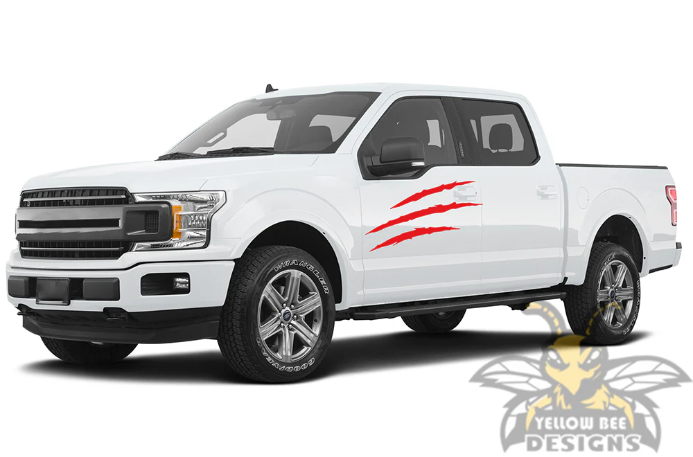 Scratches Side Graphics Vinyl Decals Compatible with Ford F150 Super Crew Cab 5.5'' - Image 3