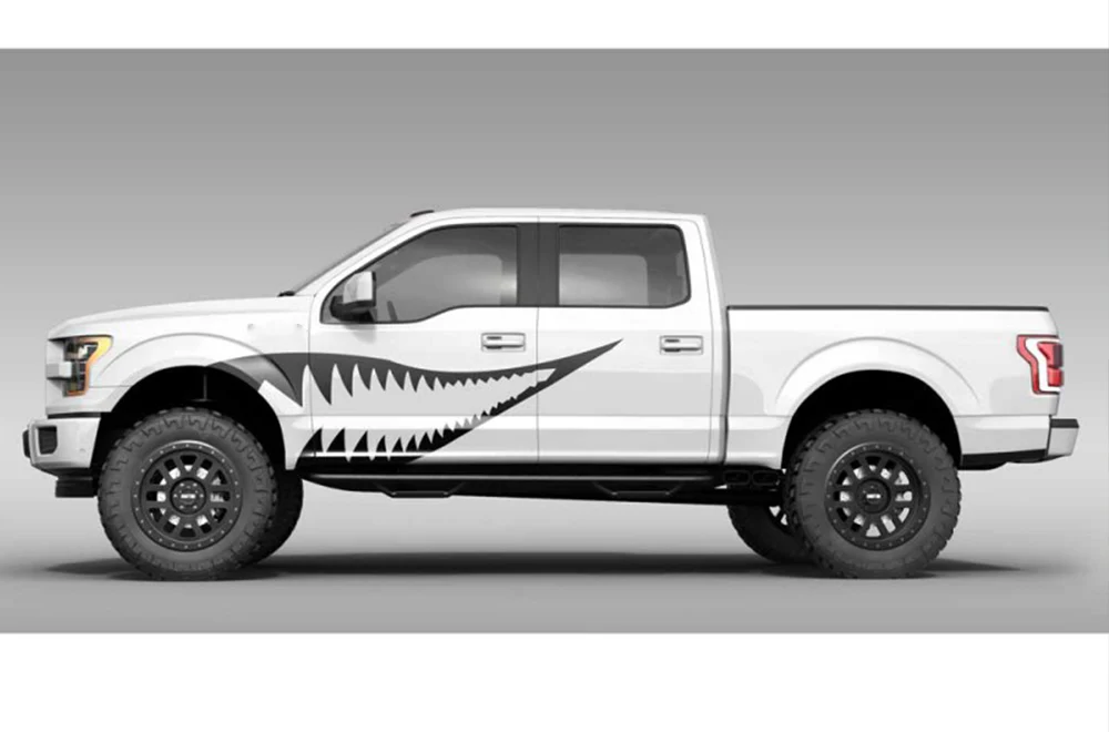 Shark Side Decals Graphics Vinyl Decals Compatible with Ford F150 Super Crew Cab 5.5'' - Image 2