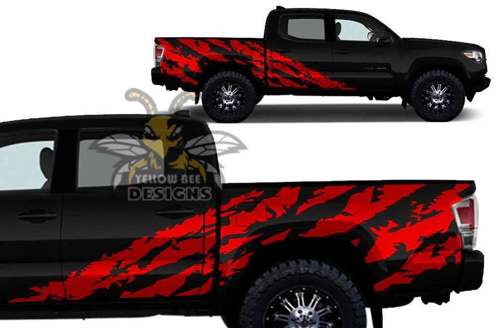 Shred Bed Graphics Kit Vinyl Decal Compatible with Toyota Tacoma Double Cab - Image 5