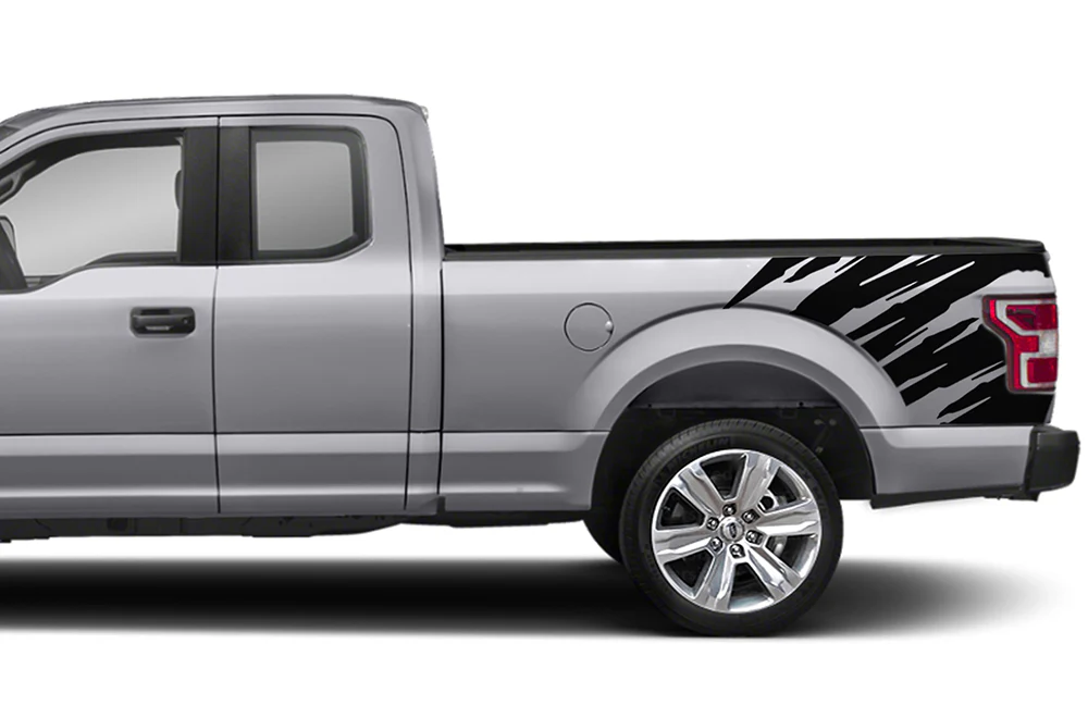 Shred Bed Graphics Vinyl Decals Compatible with Ford F150 Super Cab 6.5''
