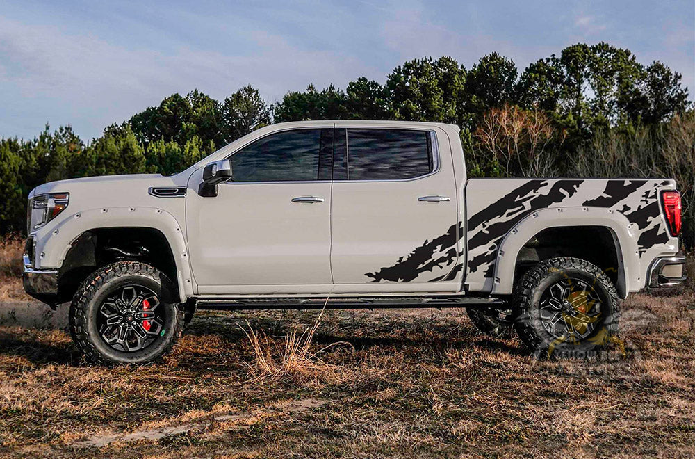 Shred bed side Graphics Vinyl Decals Compatible with GMC Sierra Crew Cab - Image 2