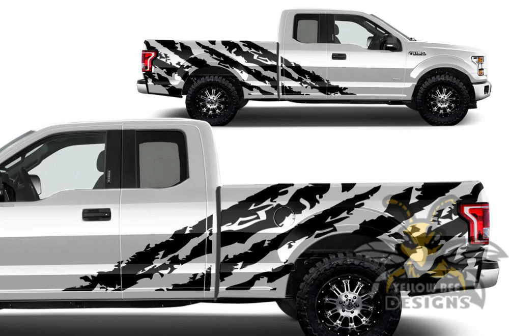 Shred Bed Sticker Graphics Vinyl Decals Compatible with Ford F150 Super Cab 6.5'' - Image 3