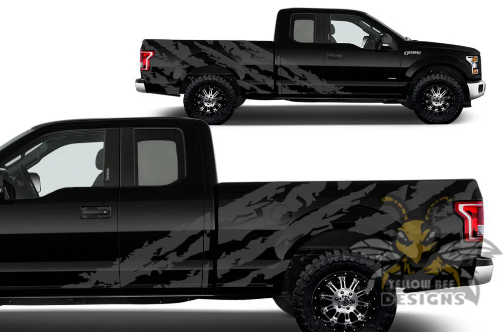 Shred Bed Sticker Graphics Vinyl Decals Compatible with Ford F150 Super Cab 6.5'' - Image 4