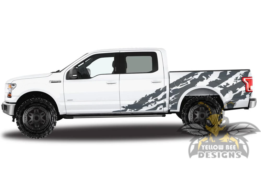 Shred Bed Sticker Graphics Vinyl Decals Compatible with Ford F150 Super Crew Cab 5.5'' - Image 3