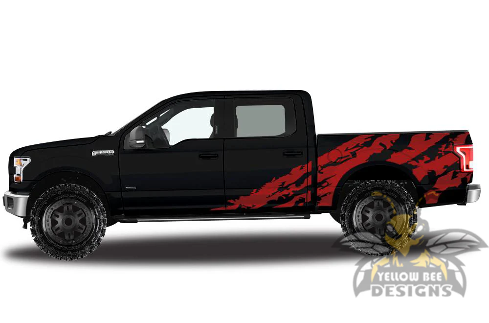 Shred Bed Sticker Graphics Vinyl Decals Compatible with Ford F150 Super Crew Cab 5.5'' - Image 4
