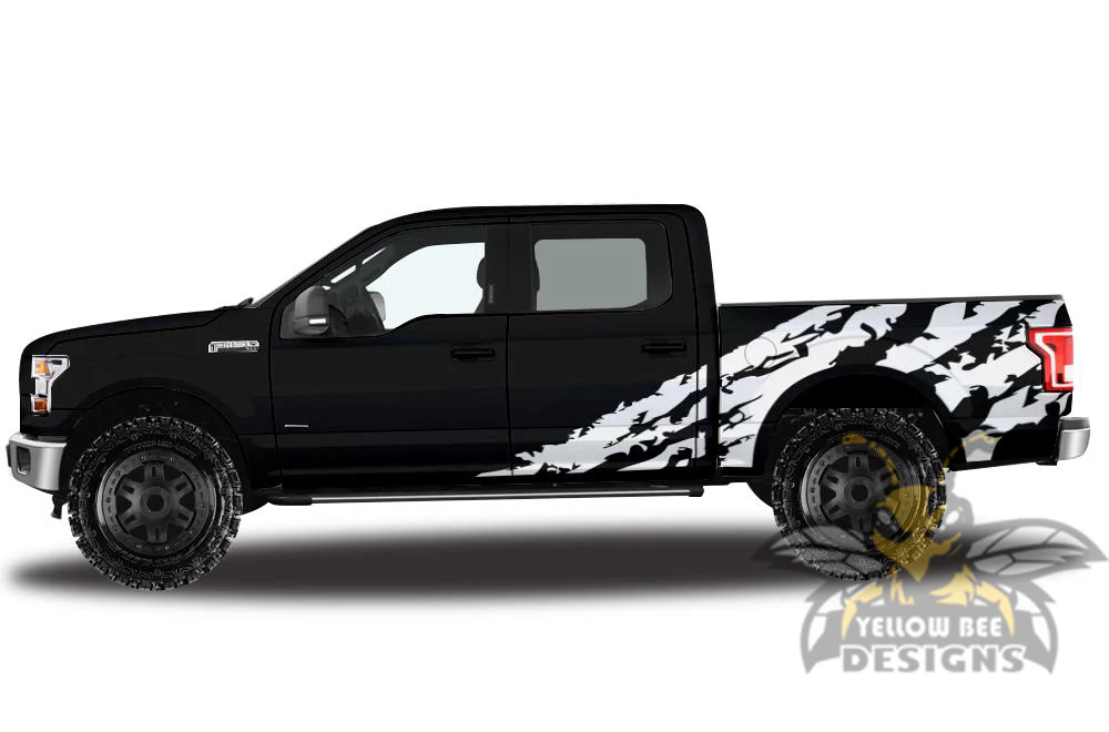 Shred Bed Sticker Graphics Vinyl Decals Compatible with Ford F150 Super Crew Cab 5.5'' - Image 5