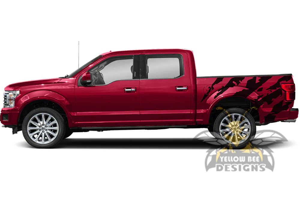 Shred Bed Vinyl Decals Compatible with Ford F150 Super Crew Cab 5.5'' - Image 2