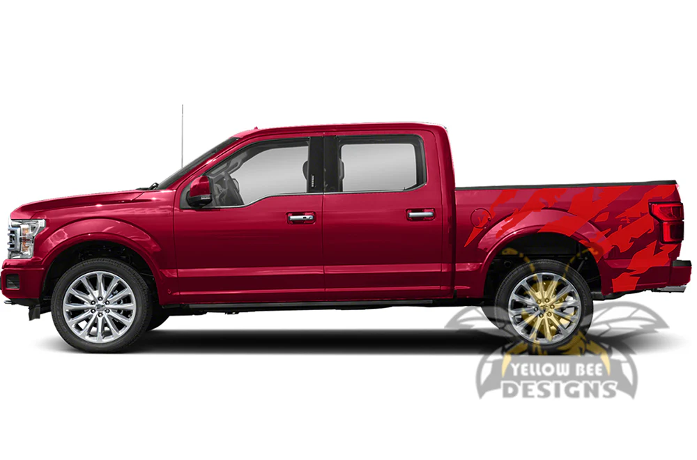 Shred Bed Vinyl Decals Compatible with Ford F150 Super Crew Cab 5.5'' - Image 3