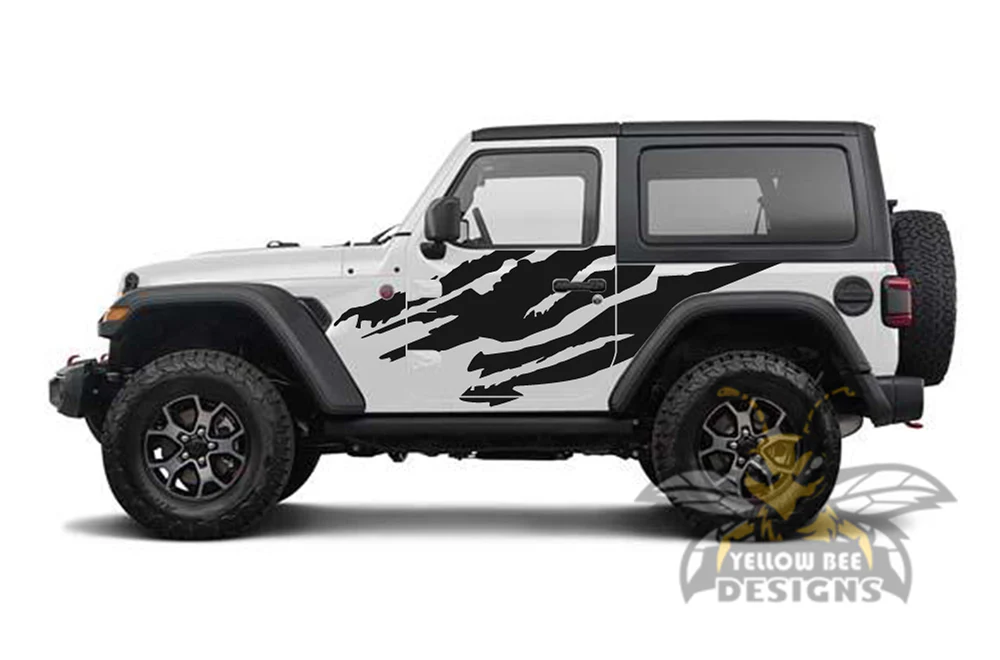 Shred Graphics Kit Vinyl Decal Compatible with Jeep JL Wrangler 2 Door - Image 2