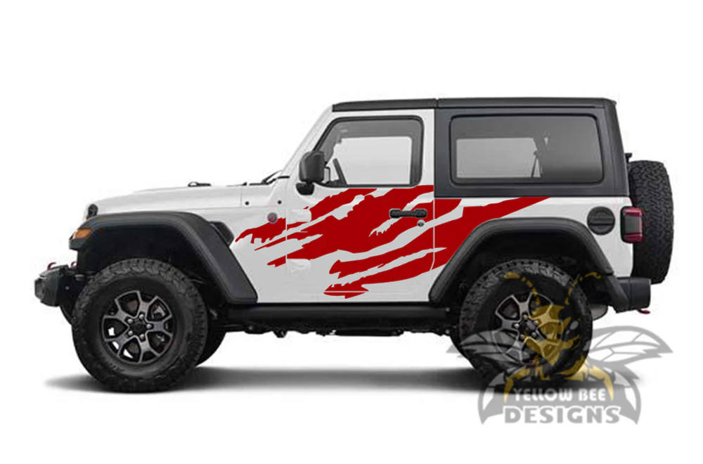 Shred Graphics Kit Vinyl Decal Compatible with Jeep JL Wrangler 2 Door - Image 3
