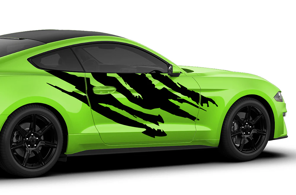 Shred Side Decals Graphics Vinyl Stickers Compatible with Ford Mustang