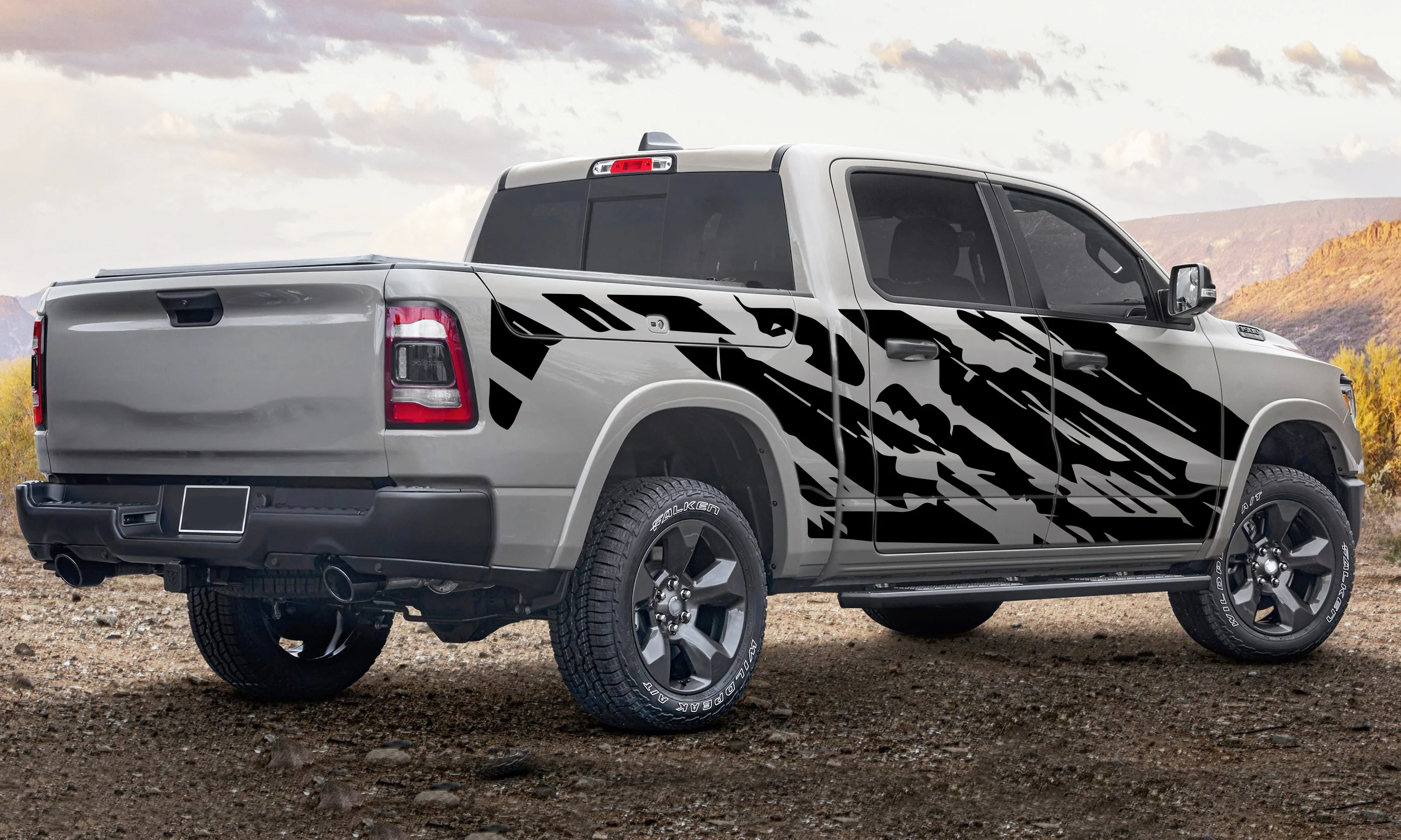 Shred Side Doors Graphics Vinyl Decals Compatible with Dodge Ram Crew Cab 1500 - Image 2
