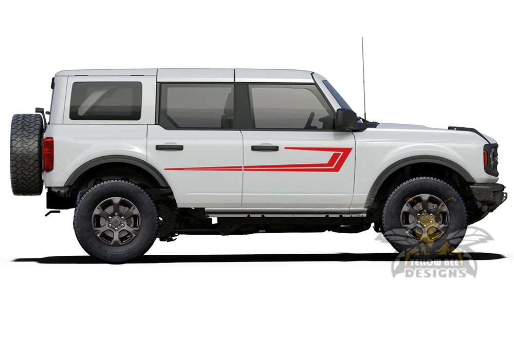 Side Advance Stripes Graphics Vinyl Decals Compatible with Ford Bronco - Image 2