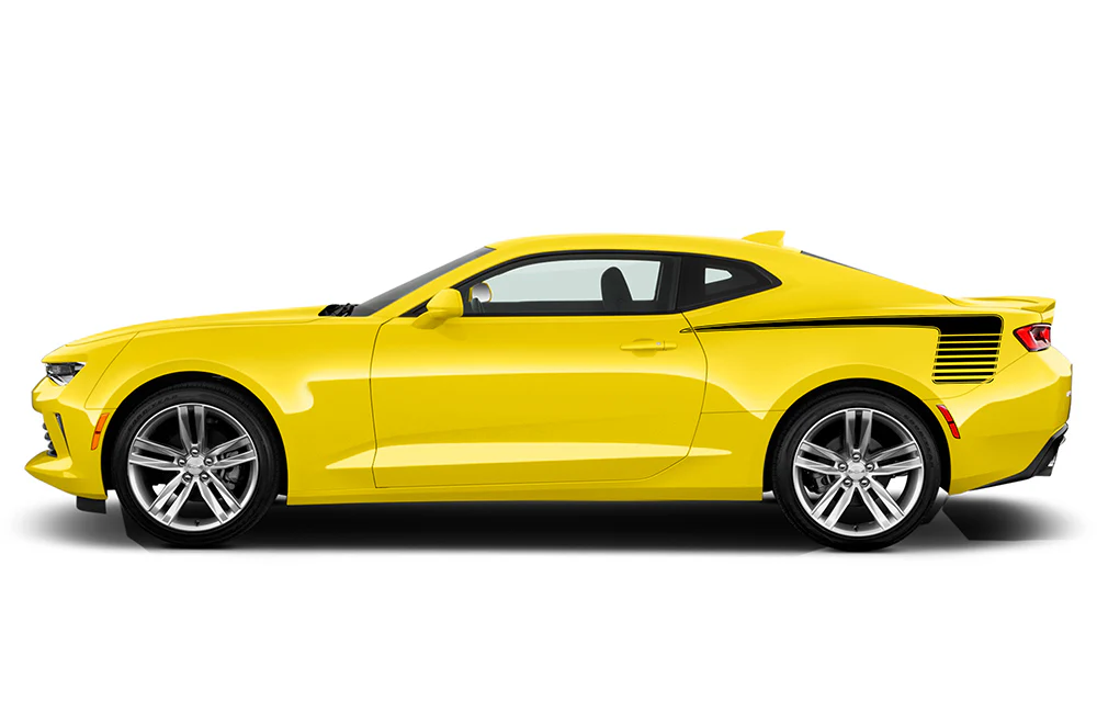 Side Back Hockey Stripes Graphics Vinyl Decals Compatible with Chevrolet Camaro