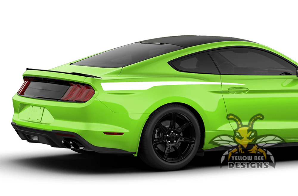 Side Back Stripes Graphics Vinyl Decals Compatible with Ford Mustang - Image 2