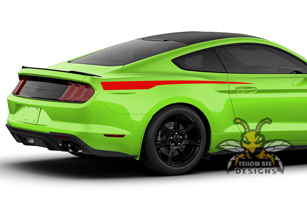 Side Back Stripes Graphics Vinyl Decals Compatible with Ford Mustang - Image 3