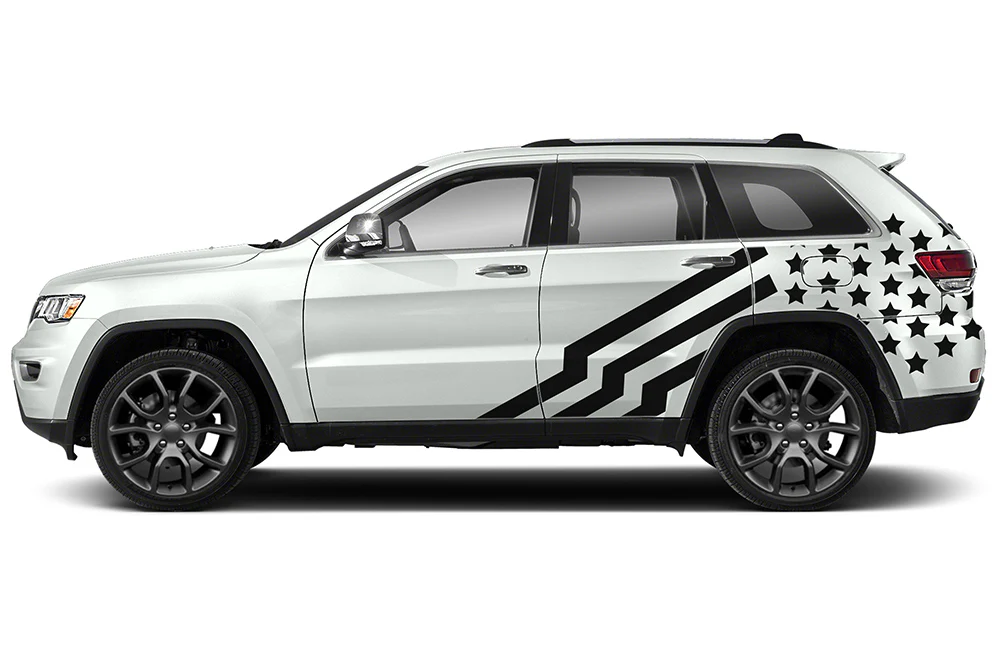 Side Back USA Graphics Vinyl Decals Compatible with Grand Cherokee