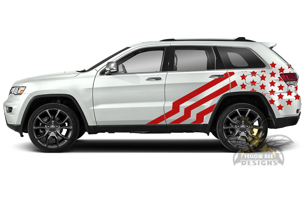 Side Back USA Graphics Vinyl Decals Compatible with Grand Cherokee - Image 3