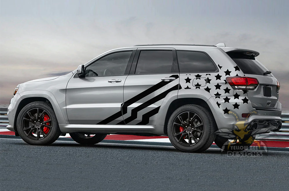Side Back USA Graphics Vinyl Decals Compatible with Grand Cherokee - Image 4