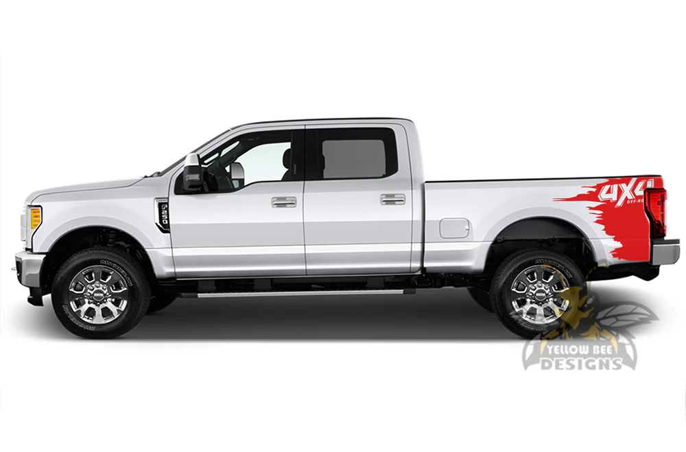 Side Bed 4X4 Vinyl Decals Compatible with Ford F250 - Image 2
