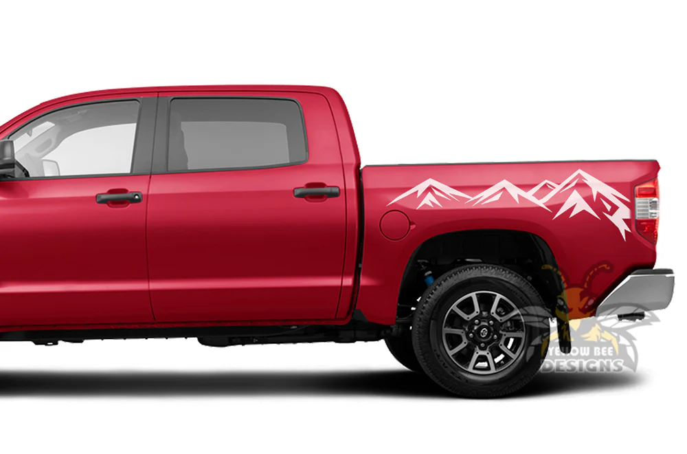 Side Bed Mountains Graphics Vinyl Decal Compatible with Toyota Tundra - Image 2