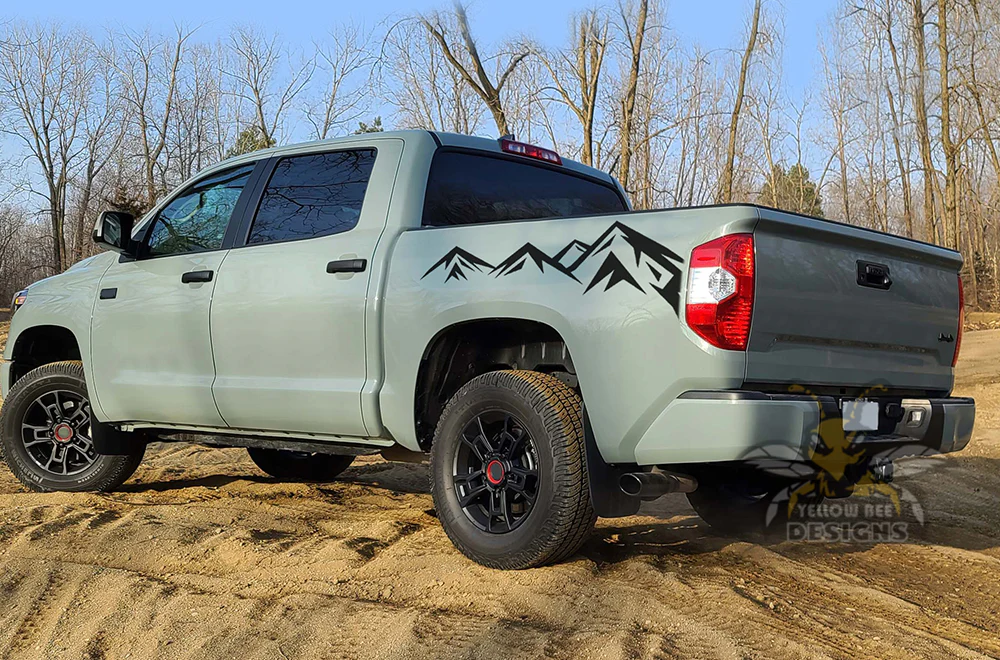 Side Bed Mountains Graphics Vinyl Decal Compatible with Toyota Tundra - Image 3