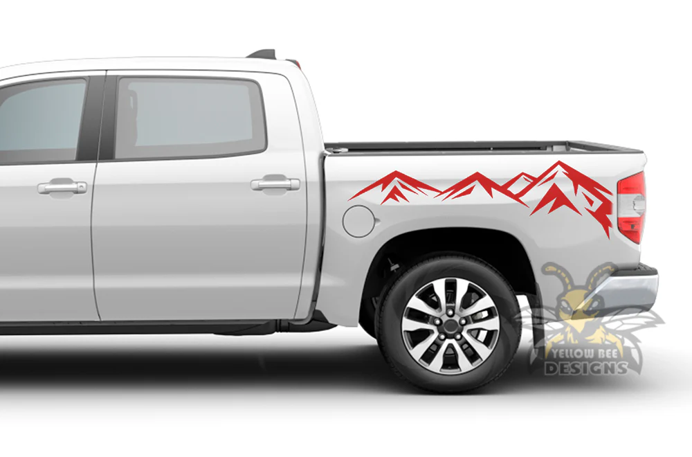 Side Bed Mountains Graphics Vinyl Decal Compatible with Toyota Tundra - Image 4