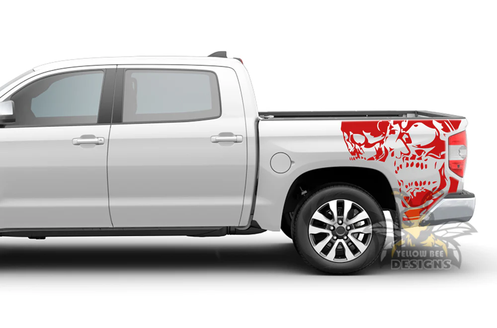 Side Bed Skulls Graphics Vinyl Decal Compatible with Toyota Tundra - Image 3
