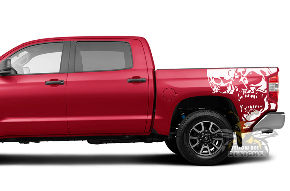 Side Bed Skulls Graphics Vinyl Decal Compatible with Toyota Tundra - Image 4