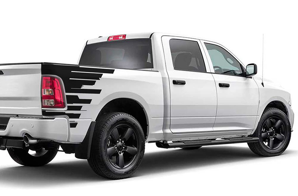 Side Bed Speed Graphics Vinyl Decals Compatible with Dodge Ram Crew Cab 1500