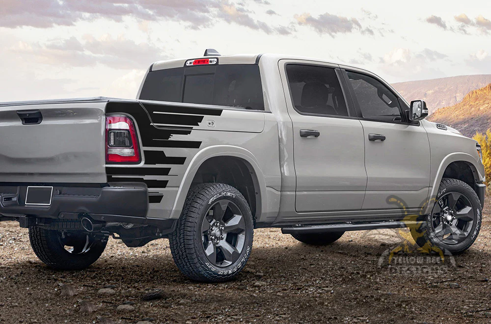 Side Bed Speed Graphics Vinyl Decals Compatible with Dodge Ram Crew Cab 1500 - Image 2