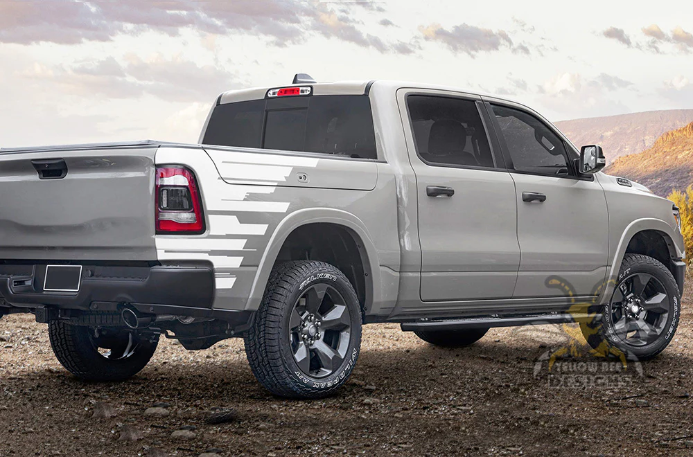 Side Bed Speed Graphics Vinyl Decals Compatible with Dodge Ram Crew Cab 1500 - Image 3