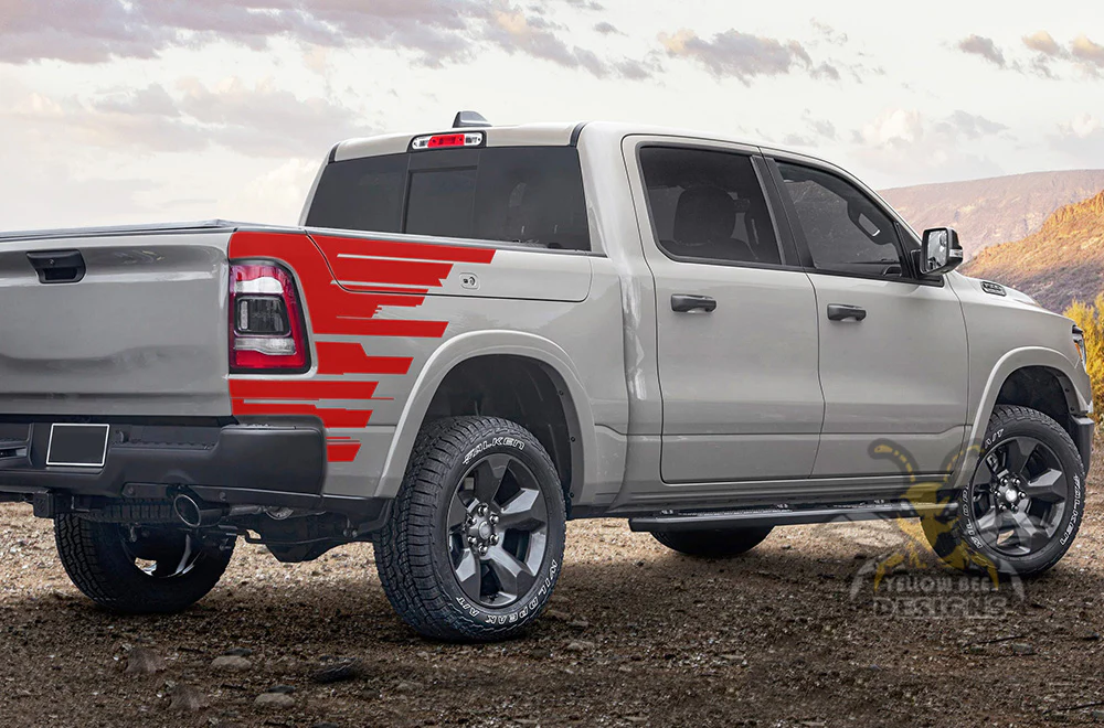 Side Bed Speed Graphics Vinyl Decals Compatible with Dodge Ram Crew Cab 1500 - Image 4