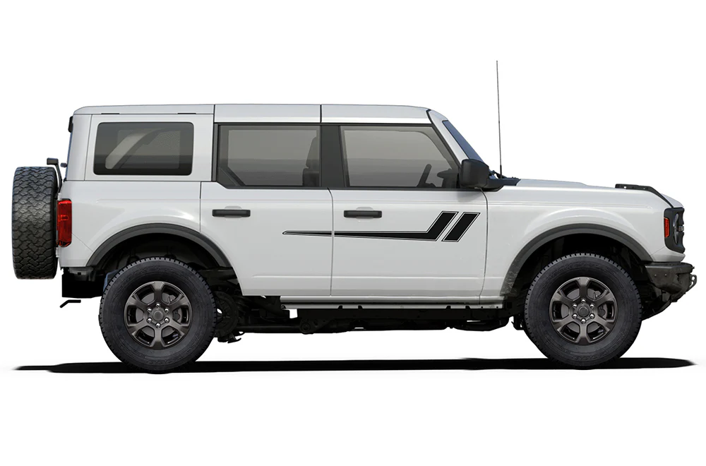 Side Center Hockey Stripes Graphics Vinyl Decals Compatible with Ford Bronco