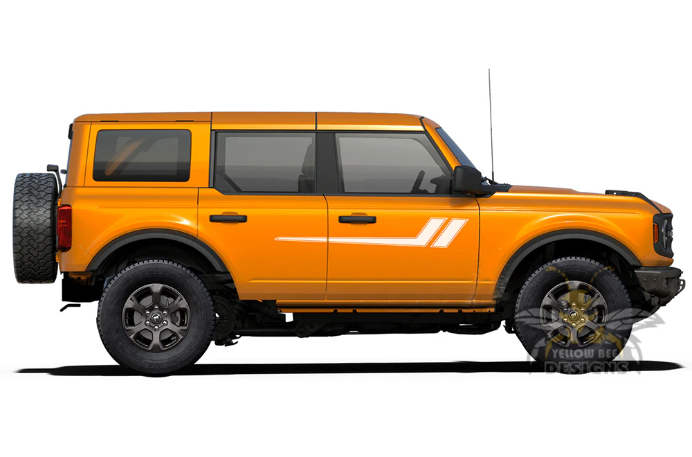 Side Center Hockey Stripes Graphics Vinyl Decals Compatible with Ford Bronco - Image 3